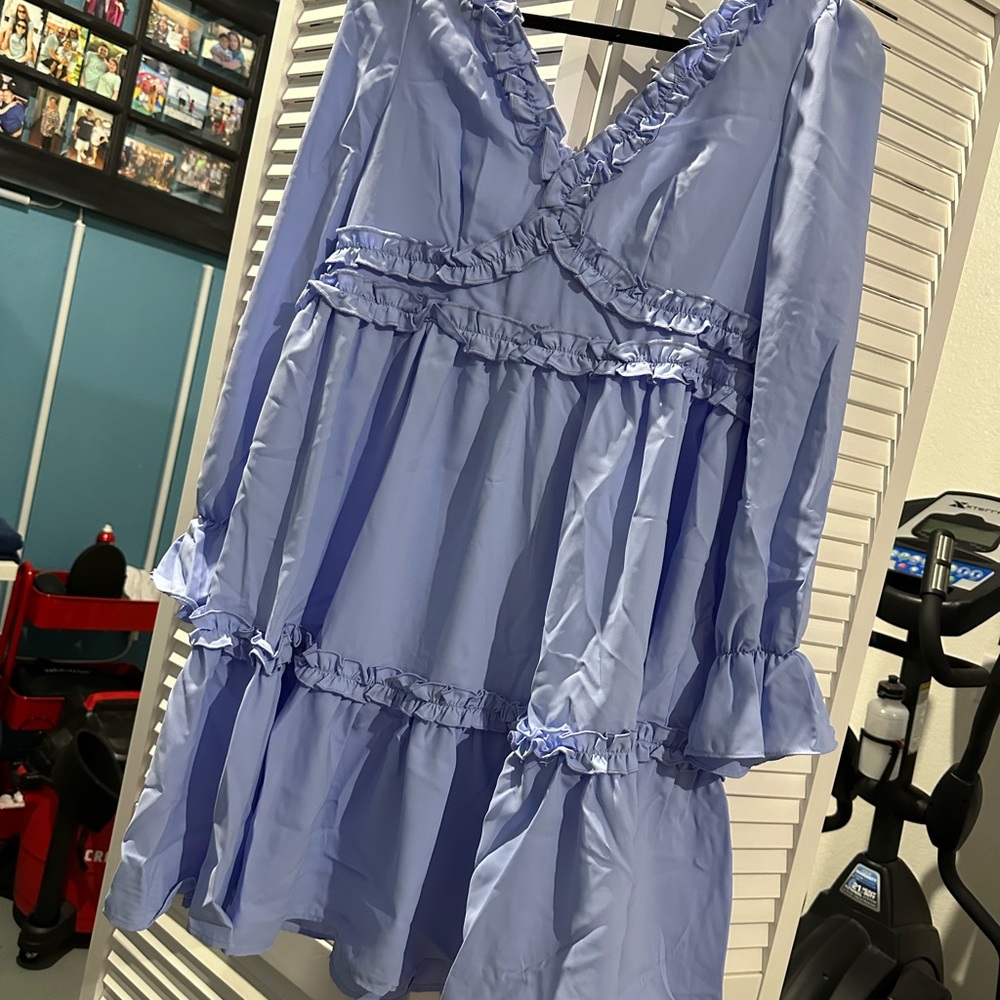 SHEIN Light Blue Zippered Garment